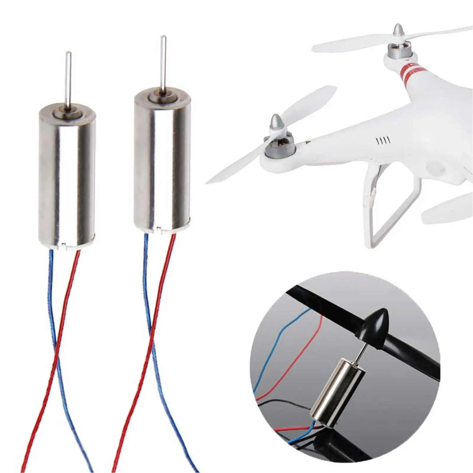 2pcs DC 3.7V 45000RPM Mini Coreless Motor Helicopter Quadcopter RC
