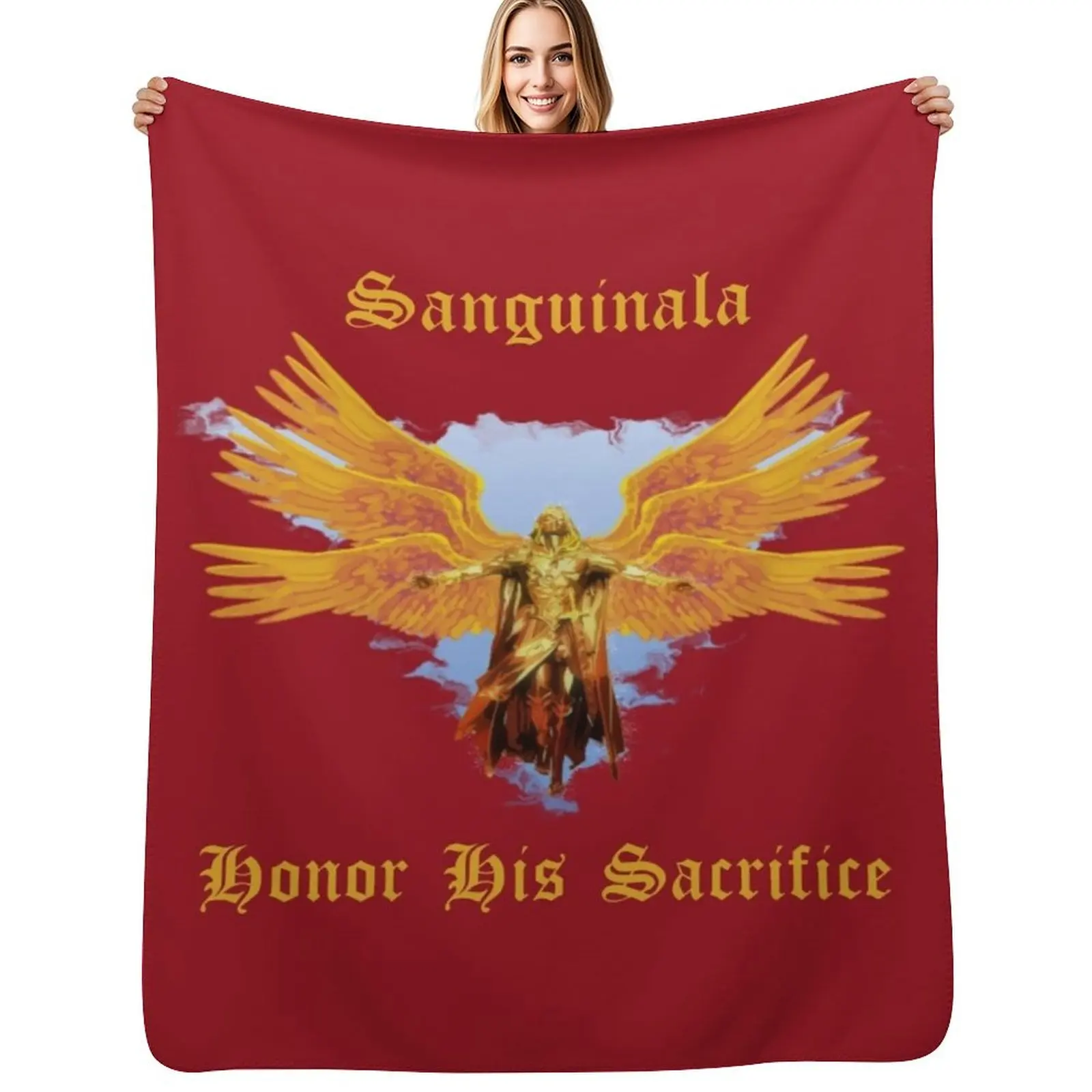 Sanguinala - Honor His Sacrifice Throw Blanket منقوشة بياضات سرير للسفر وبطانية أرائك مزخرفة #1