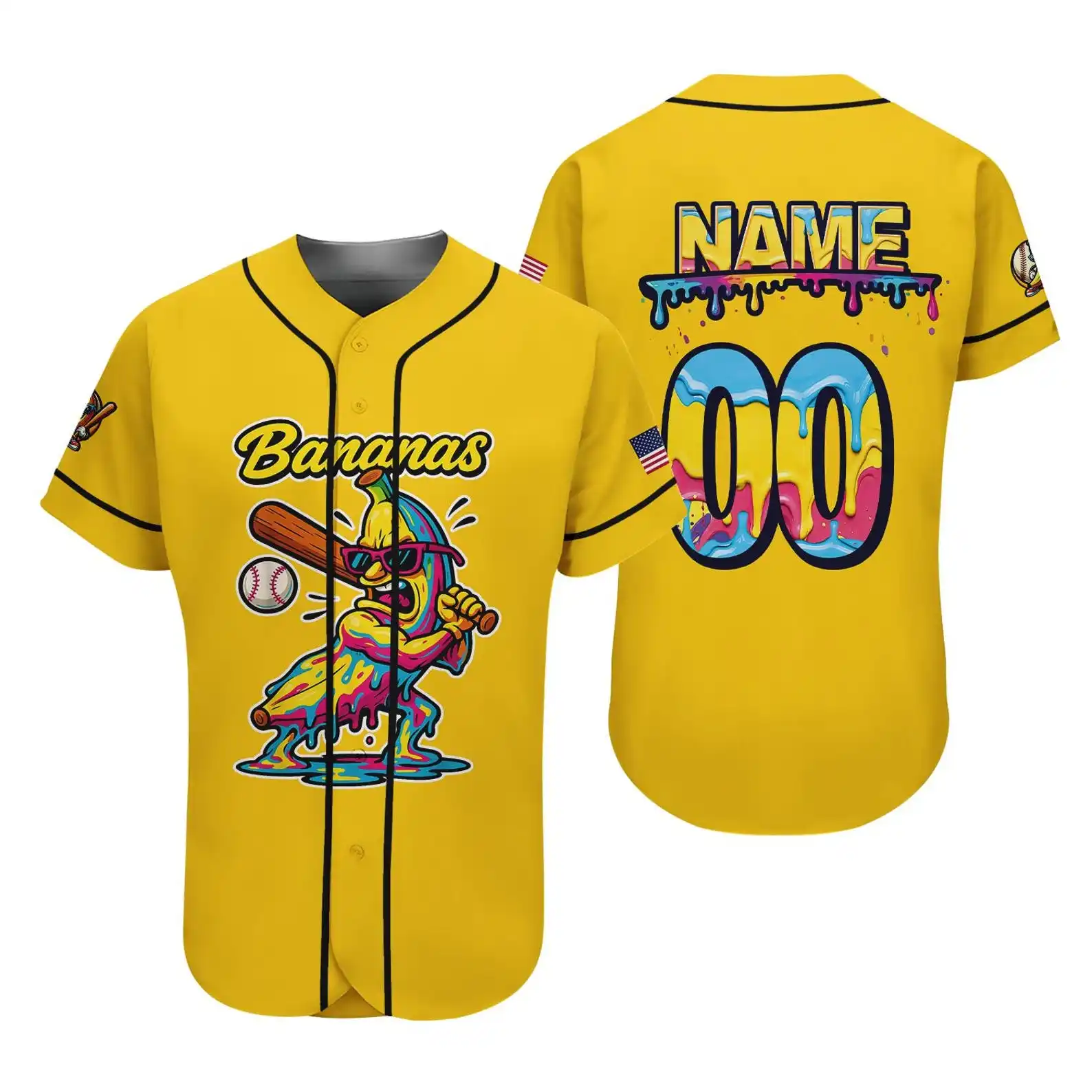 

Banana Team Baseball Jersey Custom Name Number Cool Sport Shirt Summer Fan Gift Hot Selling