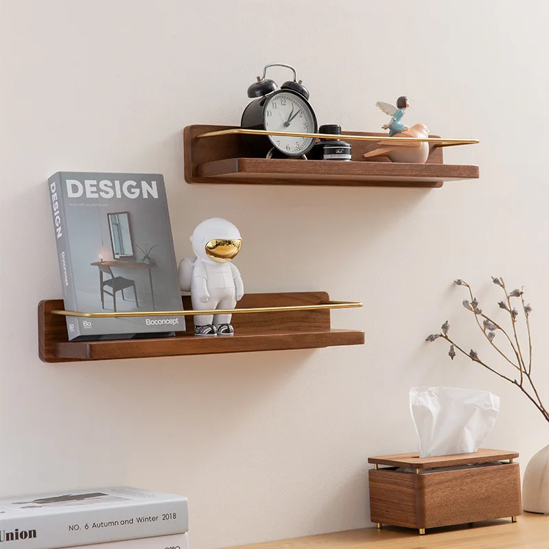 

‌Wooden Bathroom Shelf - No Drill Wall Mounted Towel Holder, Shower Organizer for Toothbrush & Cosmetics, Rustproof Space Saver