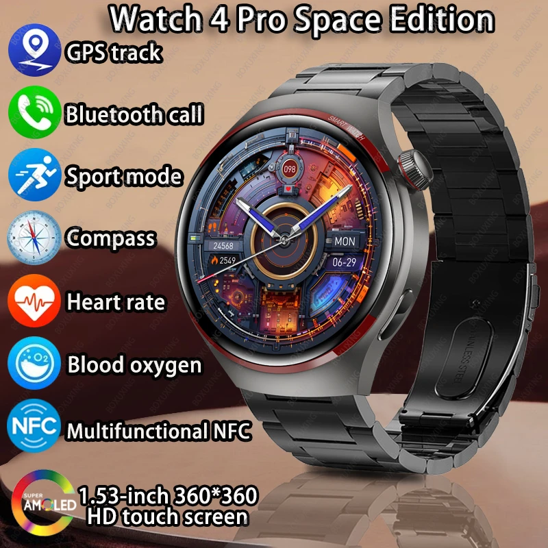 2024 New GT4 Pro GPS Smart Watches Men AMOLED HD Screen Bluetooth Call NFC IP68 Waterproof Watches Heart Rate Smartwatch Woman