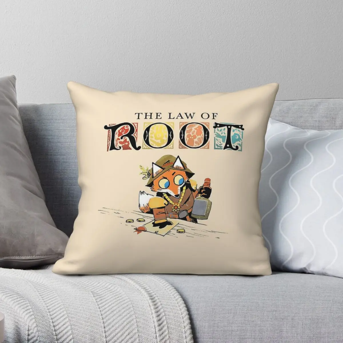 

The Law Of Root Boardgame Square Pillowcase Polyester Linen Velvet Pattern Zip Decor Pillow Case Room Cushion Cover 18"
