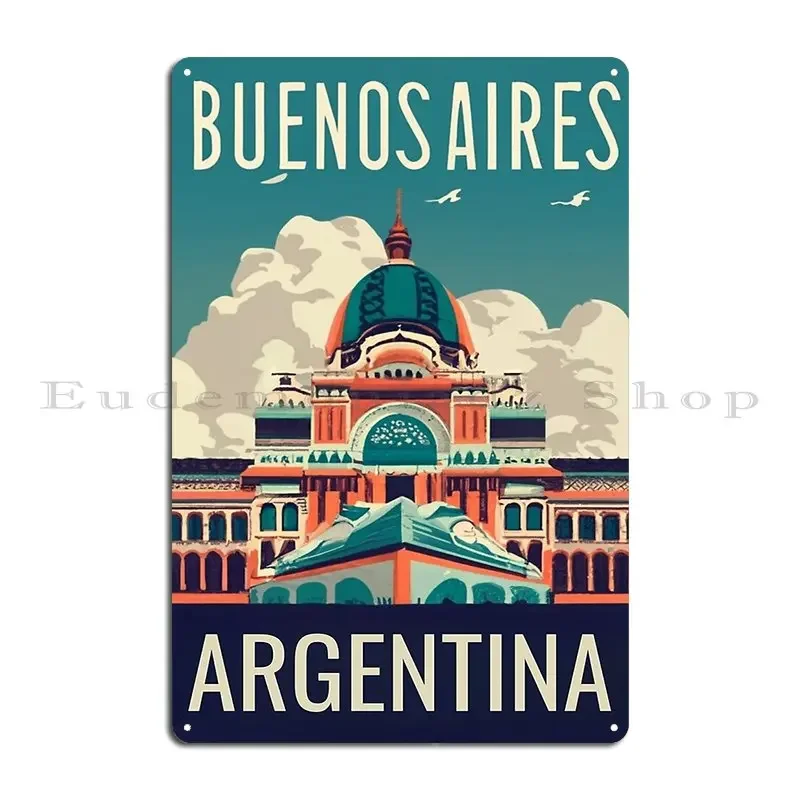 Винтажное искусство путешествий Buenos Aires, аргентинские металлические таблички с вывесками, клубный индивидуальный плакат с пещериной, жестяная вывеска, плакат