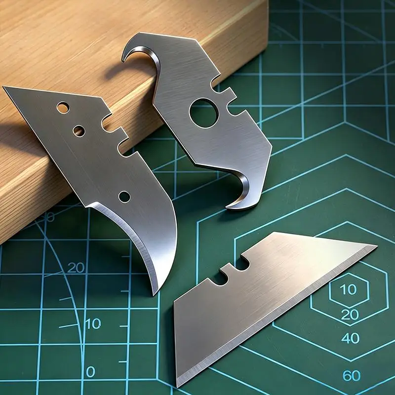 10pcs Steel Utility Knife Replacement Blades With Sharp Edge And Durable Build Perfect For DIY Crafting Wallpaper Cutting Home