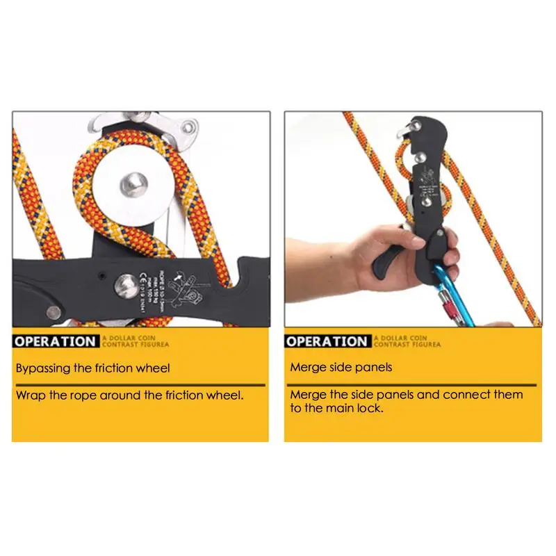 Climbing Self-Belay Devices Hand Controls Descender Rope Rescue Equipment Hand Controls Safe Climbing Accessories Self-Locking