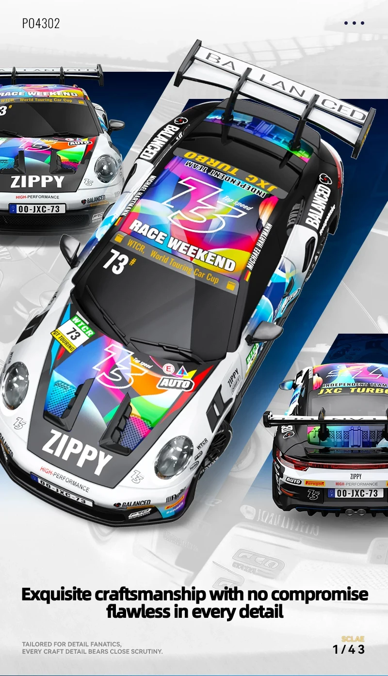 JXC PO4302 1:43 Mini High Speed 4WD RC Drift Racing Car 2.4G 20KM/H Full Proportional Throttle 8‑Color LED Light Hobby Toy Gift