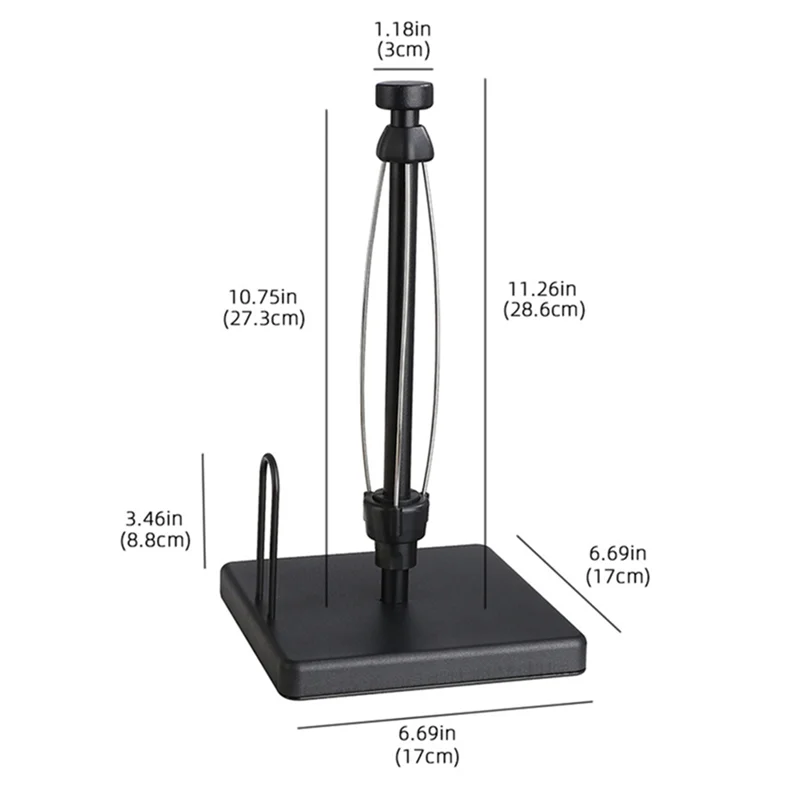 Paper Towel Holder Countertop With Damping Suitable For Kitchen Bathroom (Square)