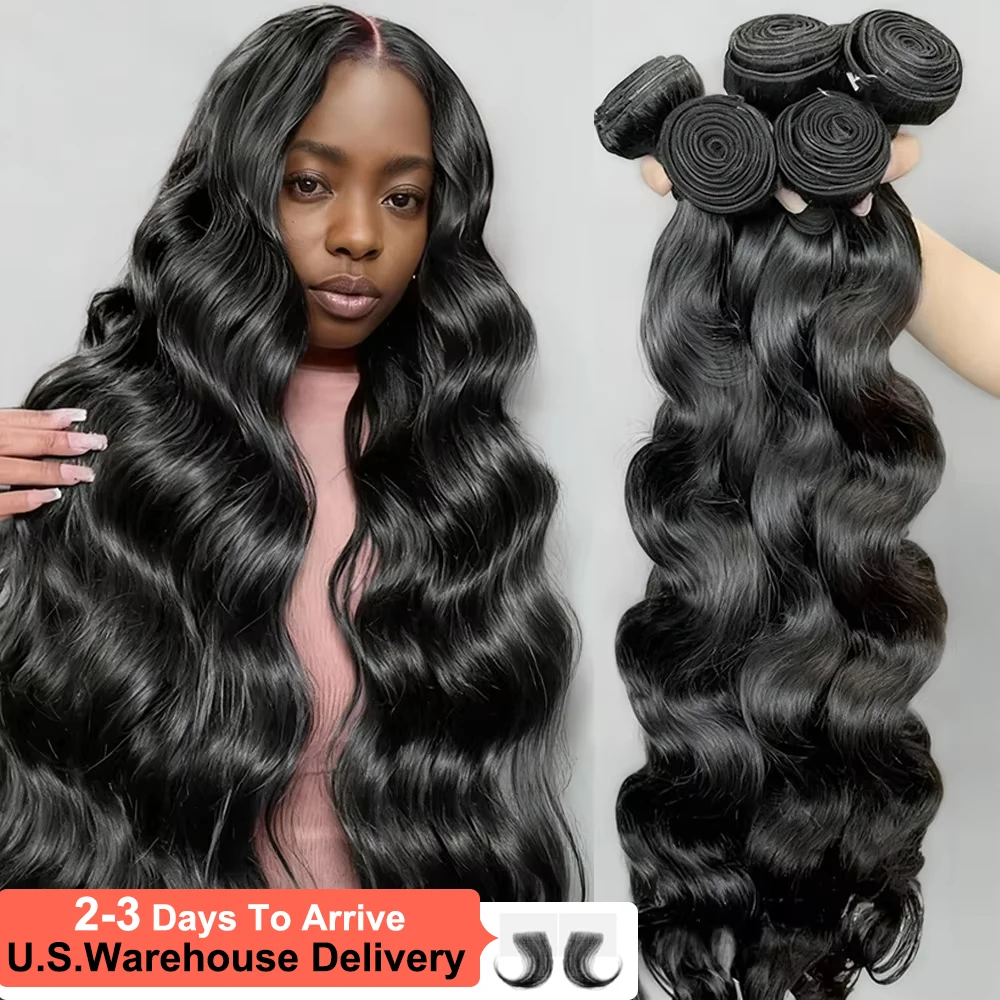 30 40 Zoll 100 % brasilianische Körperwelle rohe reine unverarbeitete Echthaarverlängerungen gewellt 3 4 Bündel Doppelschuss Bulk Flechthaar