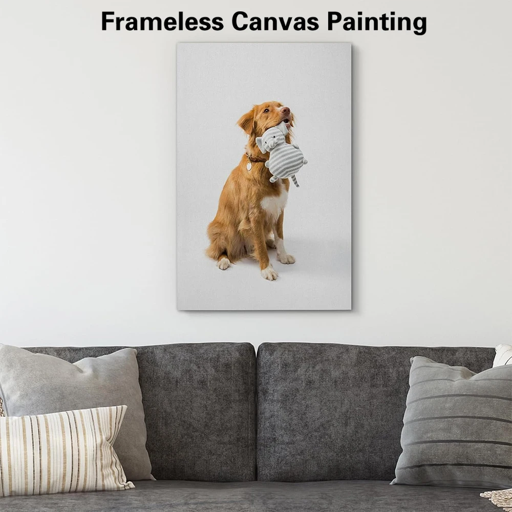 

1pc Frameless Personalize Custom Photo dog Wall Art Inspirational Canvas Painting Picture For Poster Wall Pictures Baby Kids