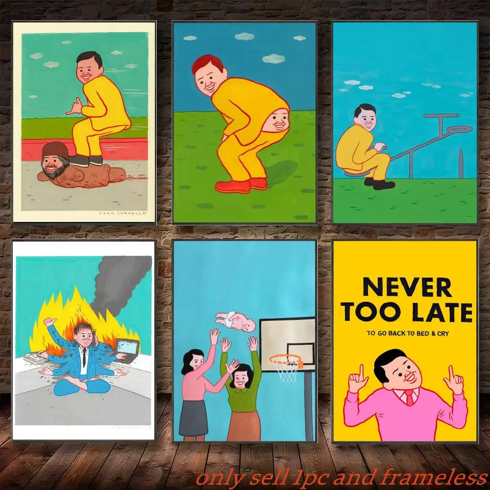 Classic Funny Poster Art J-Joan CornellaS Funny Poster Poster painting with prints Home bedroom living room decoration gift