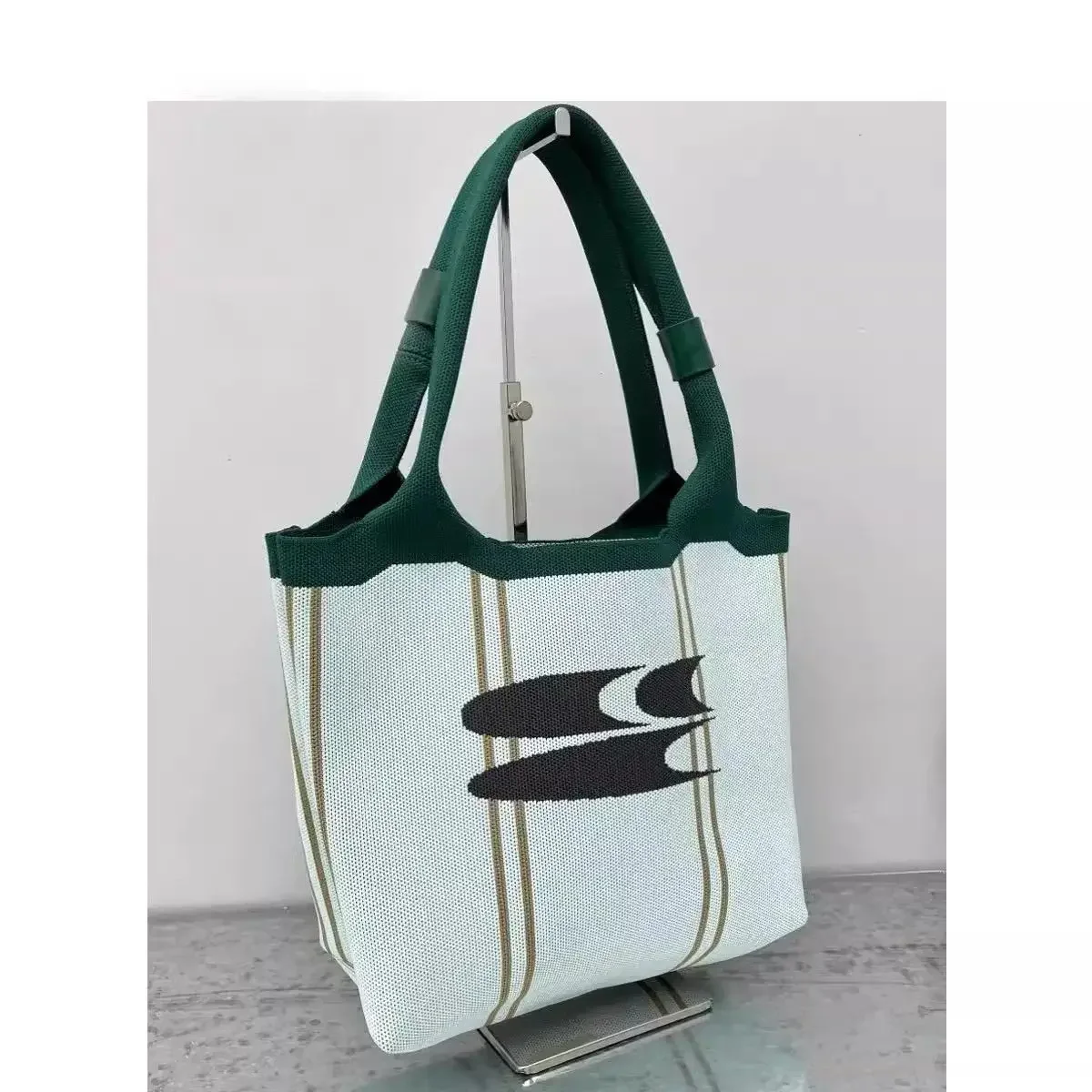 Sacola de malha verde menta para mulheres, bolsa casual de ombro axilar coreana, bolsa de compras simples, de alta capacidade, Y2K