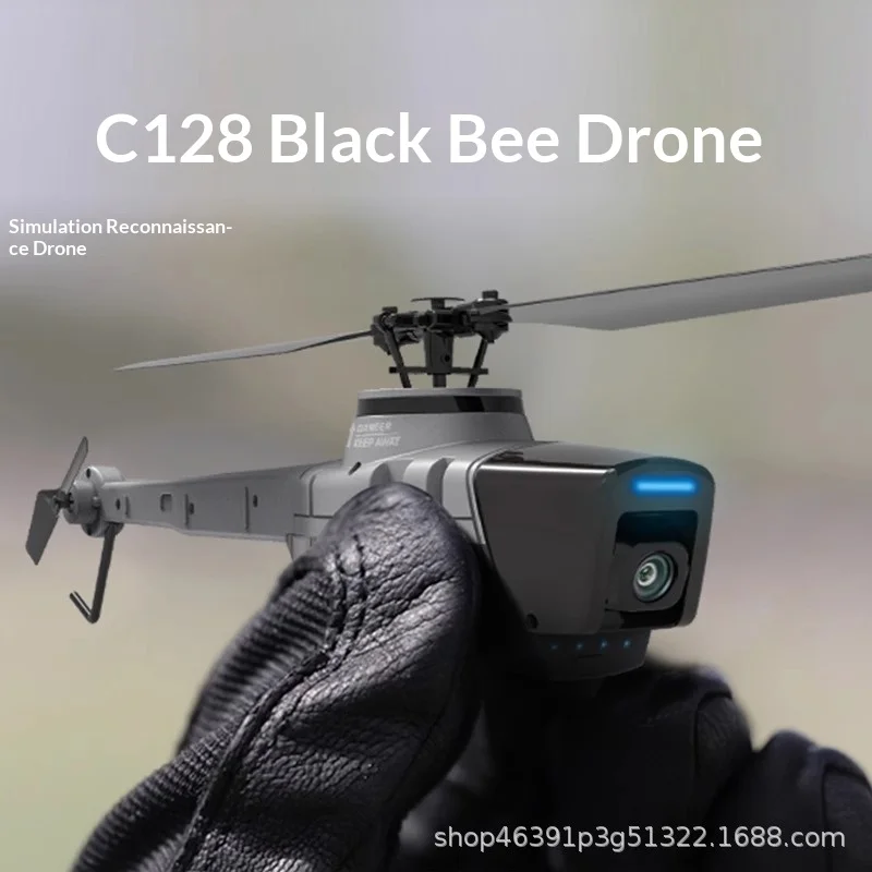 Rc Era C128 Black Hornet 4ch Rc Helicopter 1080p Camera Optical Flow 6-Axis Gyro Altitude Hold Flybarless Rtf