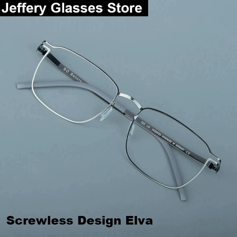 2024 New Germany Design Square Screwless Glasses Frame Men Ultralight 7g Eyeglasses Fashion Colorful No Fade Eyewear