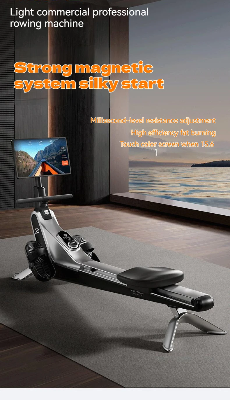 

Commercial and household indoor intelligent large screen magnetic control rowing machine fitness training equipment