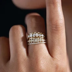 CAOSHI Delicate Trendy Finger Ring for Engagement Bridal Wedding Jewelry with Bright Zirconia Fashion Female Luxury Accessories