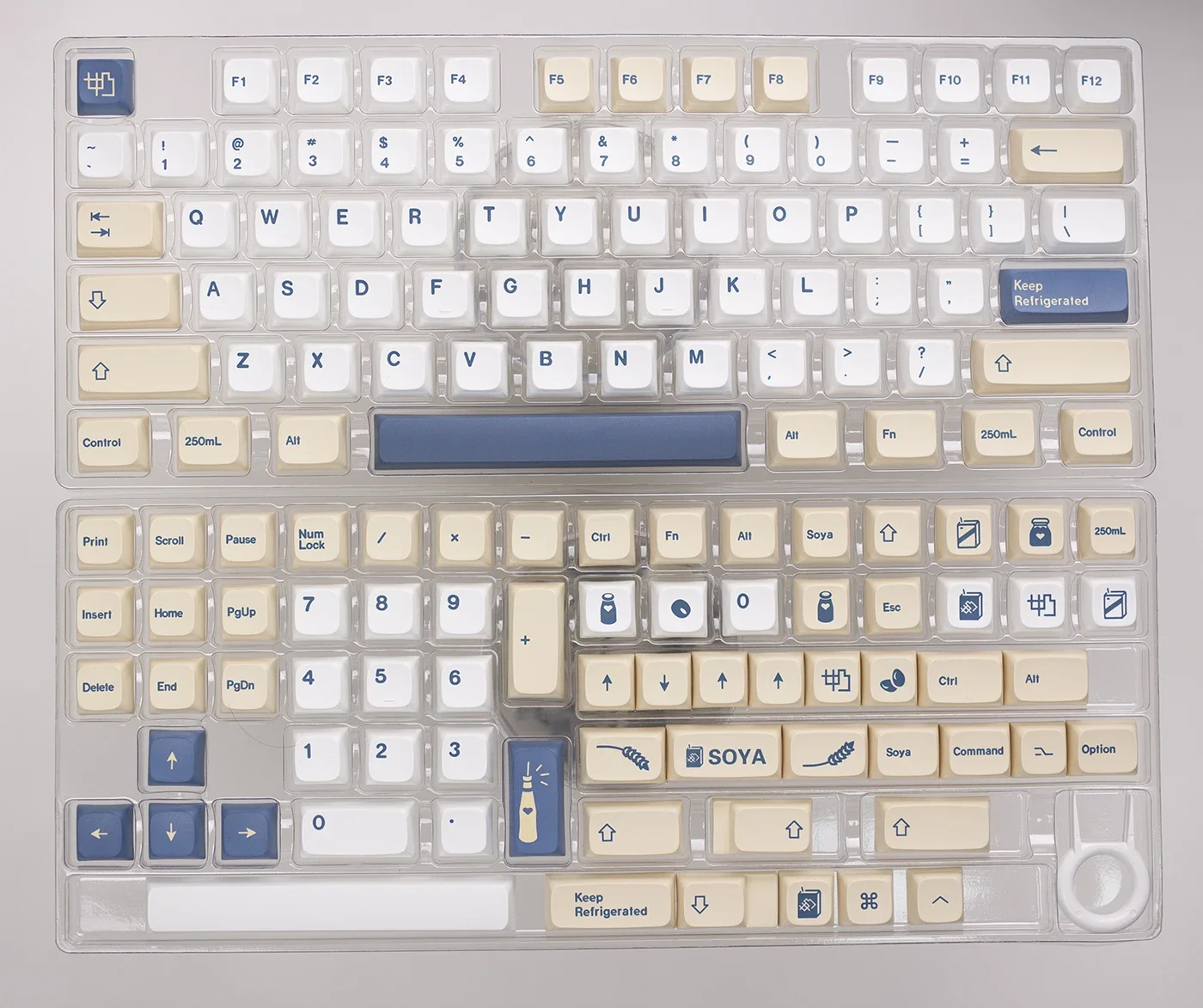 Soy milk keycaps marshmallow xda keycaps pbt material sublimation 108 98 87 84 75 68 64 61 keys