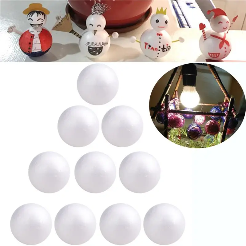 10pcs 4/6/7/8/10cm Modelling Polystyrene Large Smooth Foam Polystyrenetsss White Craft White Polystyrene Spheress Foam Ball