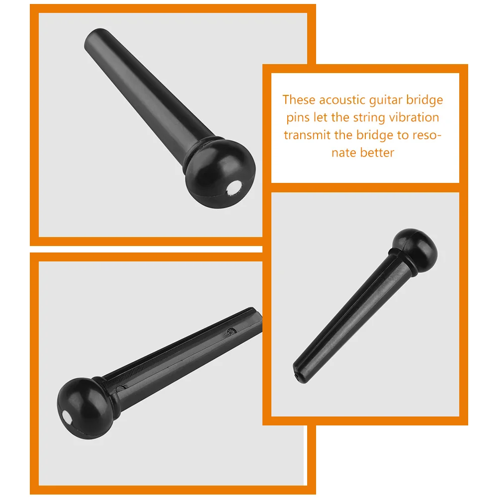 

6pcs Guitar Bridge Pins Acoustic Parts Replacement ABS Durable Sound Vibration Transmission Stable Guitar Accessories