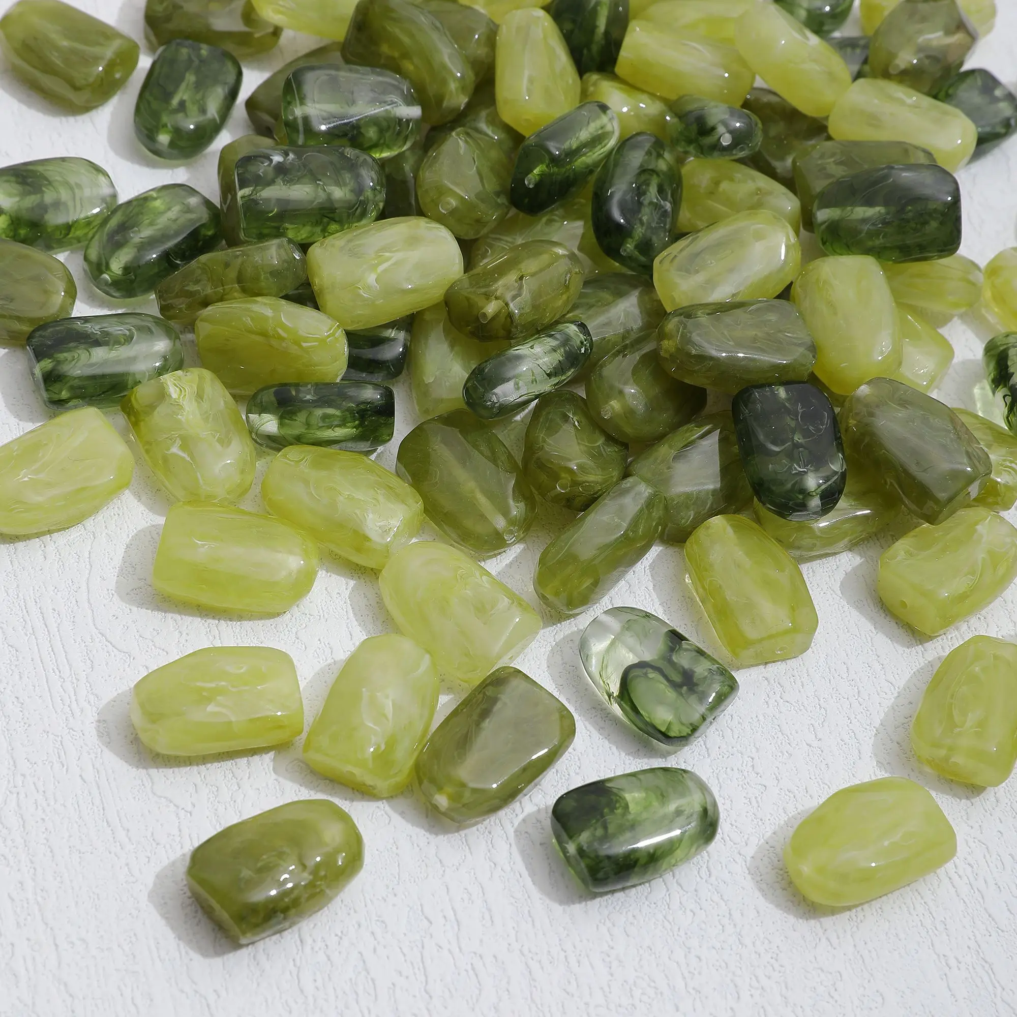 

5Pcs Green Ombre Special-shaped Rectangle Loose Beads DIY Handmade Jewelry for Earrings Necklace Bracelet Craft