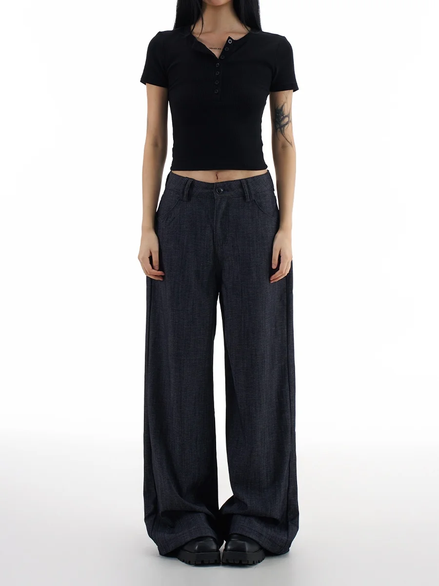 

Джинсы свободного кроя с высокой талией и прямыми штанинами, темно-синие повседневные удобные женские джинсовые брюки, осень-зима, новый эффект похудения