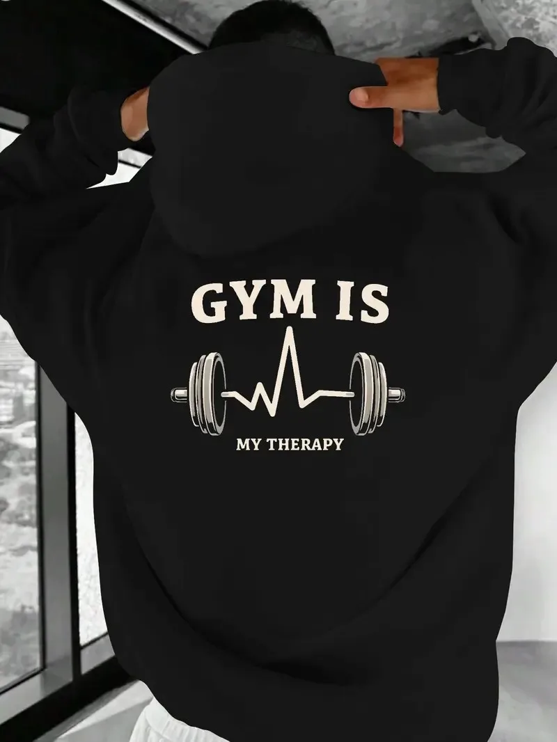 

Новая осенняя мужская толстовка с капюшоном 2025 года — повседневная и модная спортивная одежда на открытом воздухе с буквенным принтом.