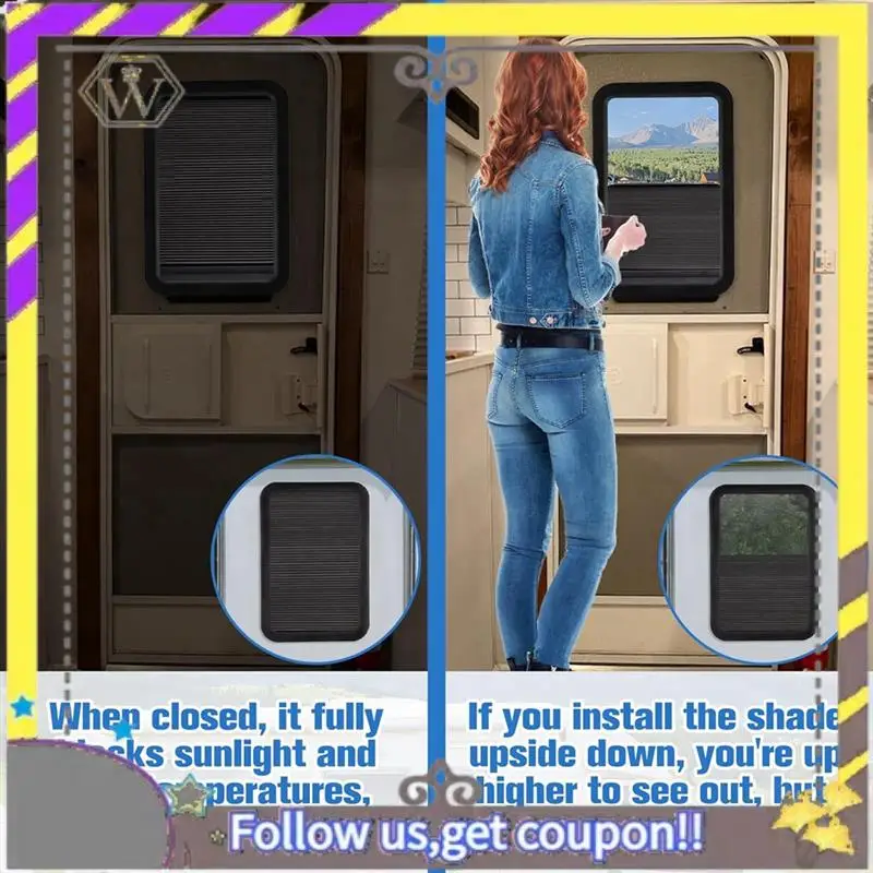 

ABXV-RV Door Window Shades Replacement For Lippert Prepped Entry Doors, For RV Campers Travel Trailers