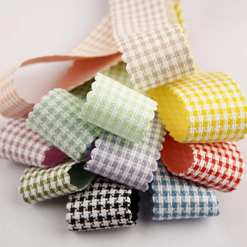 1 Set 100Yards Wavy Lace  Houndstooth Lattice Stripes Ribbon DIY Crafts Hair Bow Handmade Webbing  Decoration 1