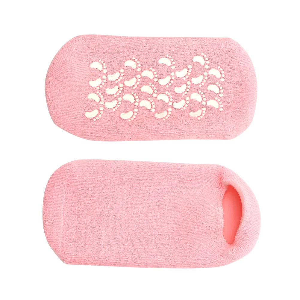 Chaussettes en gel pour femmes, 1 paire, huile essentielle, plante, hydratant, rose, Cfgel