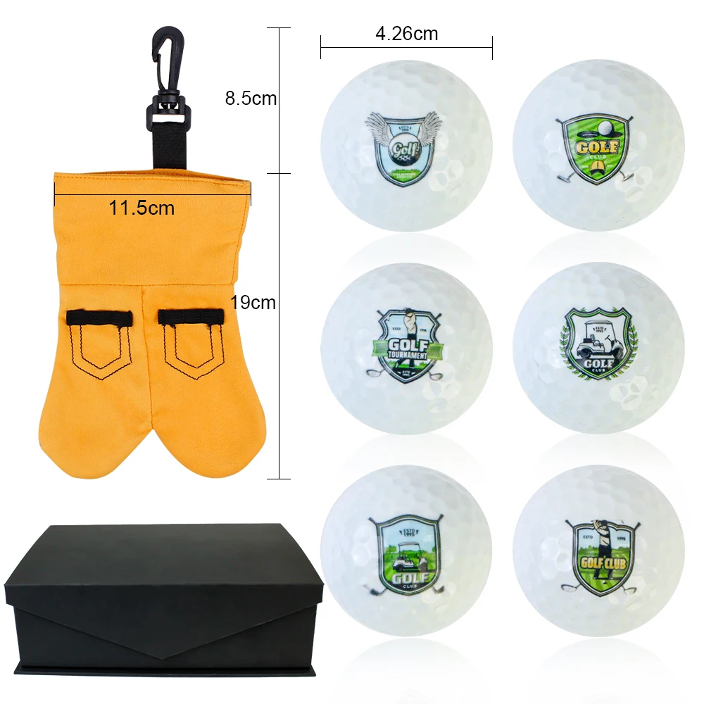 Divertido juego de regalo de pelota de golf para hombres Pelotas de golf para papá, mamá y golfistas: incluye 6 pelotas, 1 bolsa de camiseta y 1 caja de regalo