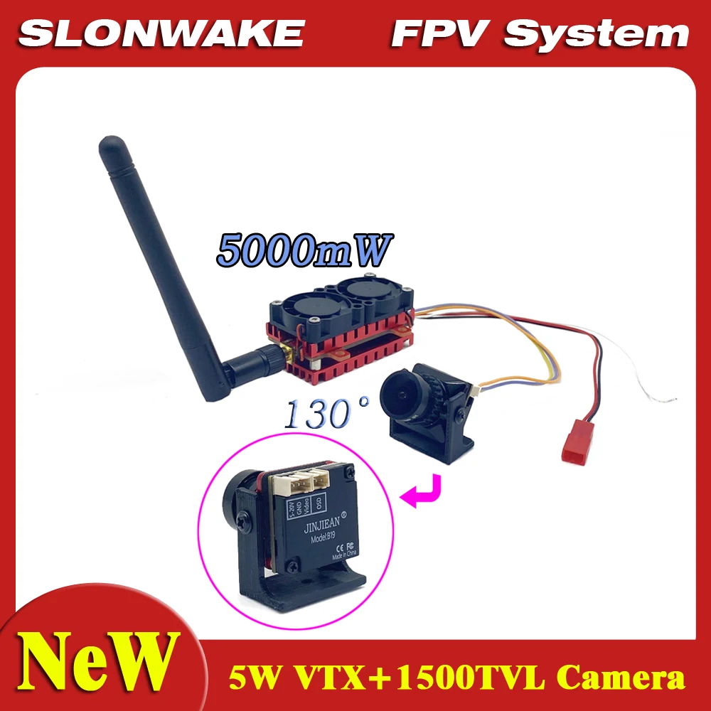 SLONWAKE  5.8g 5W transmitter, fpv 1500TVL camera 3-inch glasses transceiver suit is suitable for the UAV remote control car