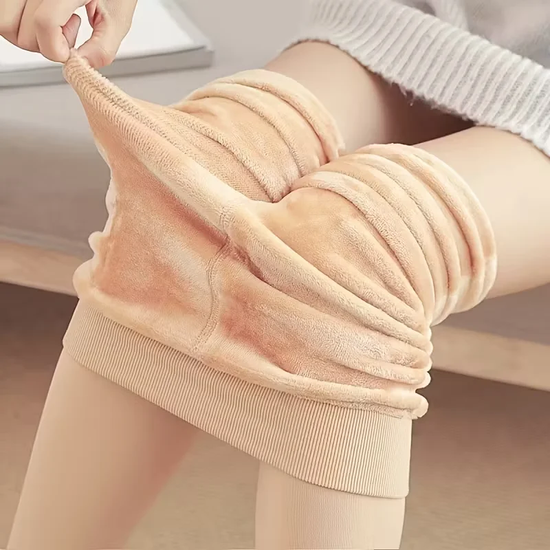 Women High Waist Fleece Lined Leggings Winter Thermal Opaque Tights Stretchy Slim Fit Warm Bottoms for Cold Weather