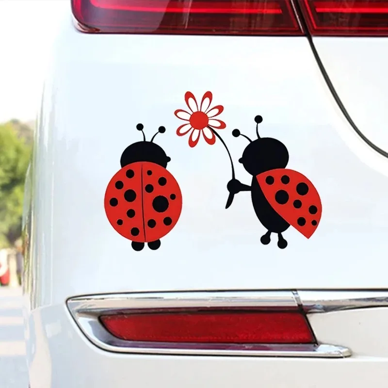 Adorable Ladybug Love Car Sticker - Perfect for Cars, Trucks, Motorcycles & More! 15x11cm PVC KK