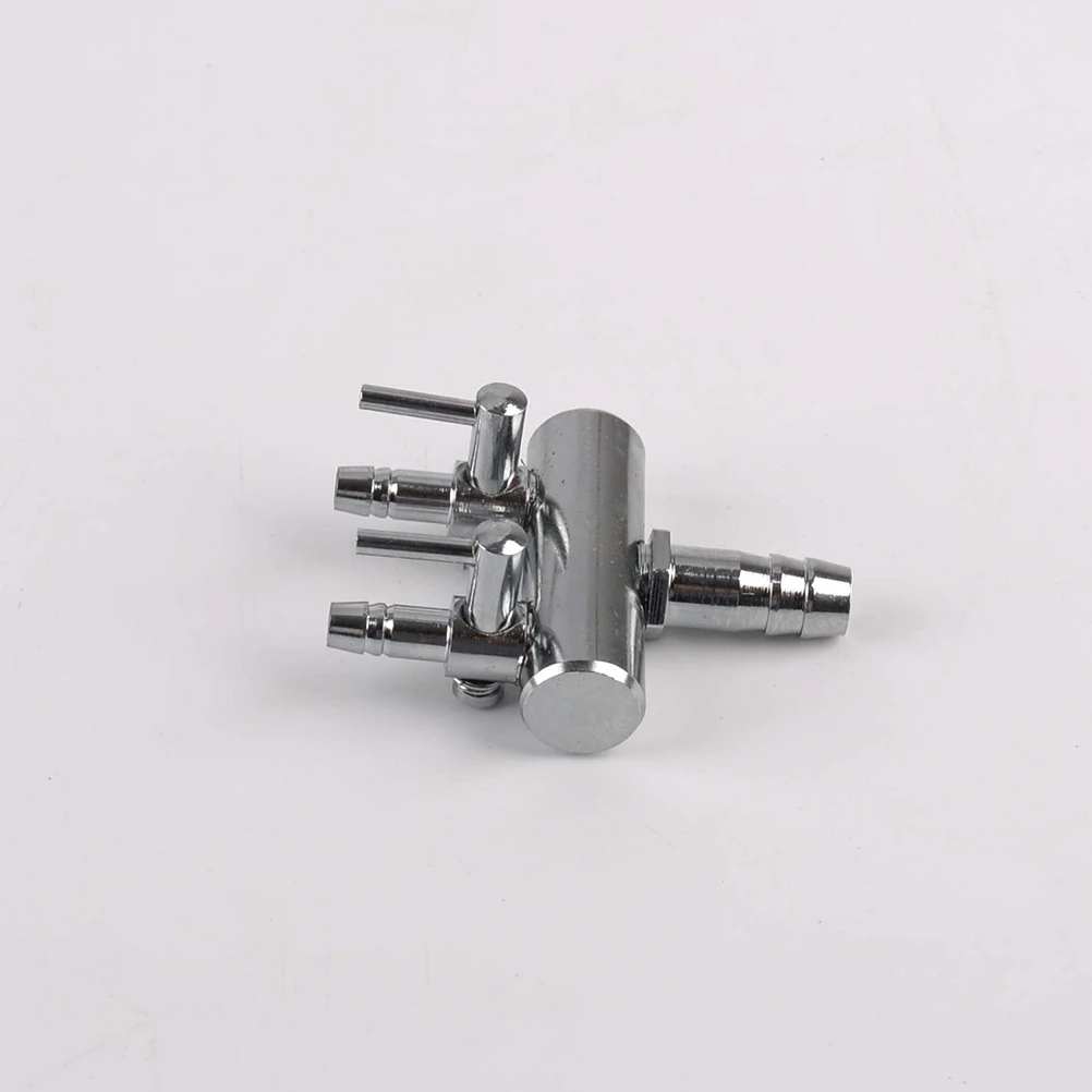 

2 Ways Air Pump Flow Lever Splitter 4mm Inner Diameter Outlet Stainless Steel Oxygen Tube Distributor Aquarium Pond Aerator
