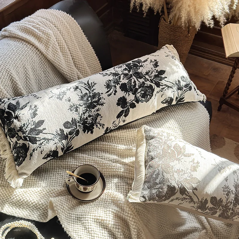 35X90CM French Light Luxury Throw Pillow Cover Flower Minimalism Stamping Cushion Cover Decor Home Decorative Pillowcase