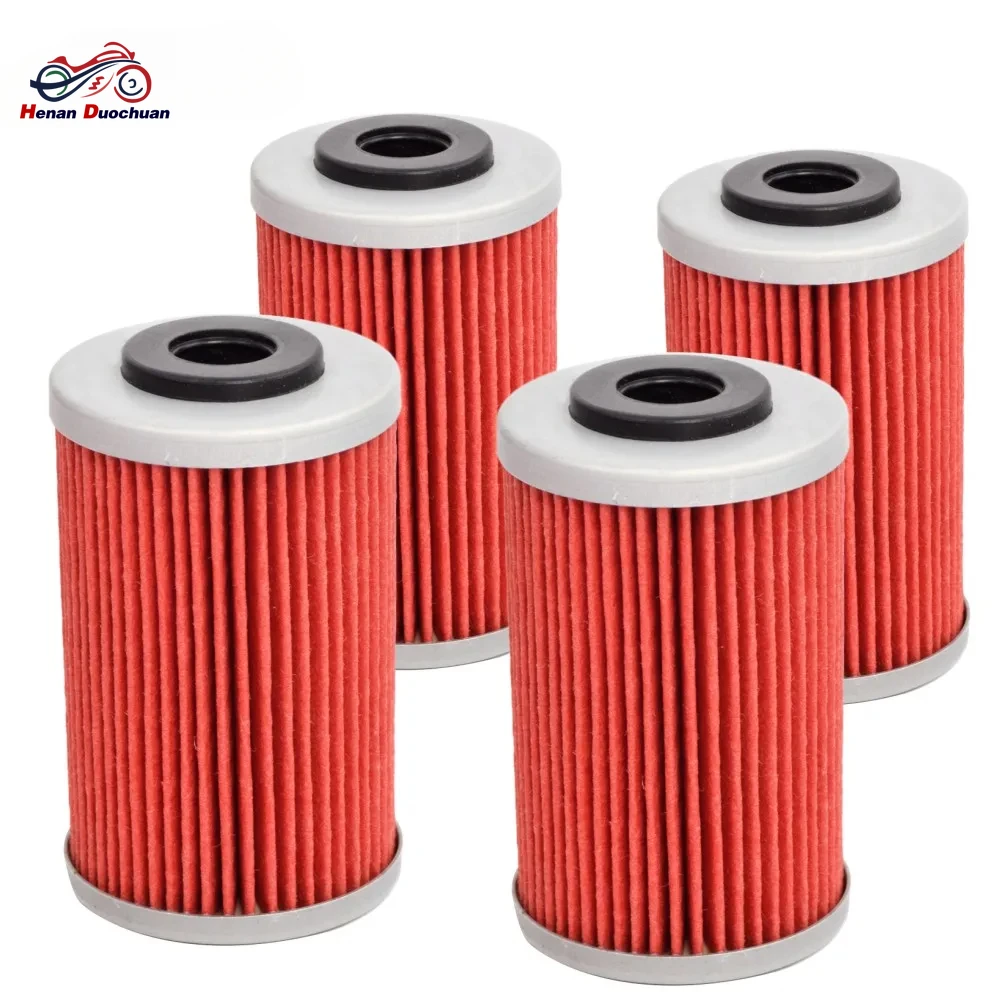 4Pcs Motorcycle Oil Filter for KT/M for Duke RC 125 200 390 RC R EXC 250 400 450 SX MXC EXC 520 525 SXC 625