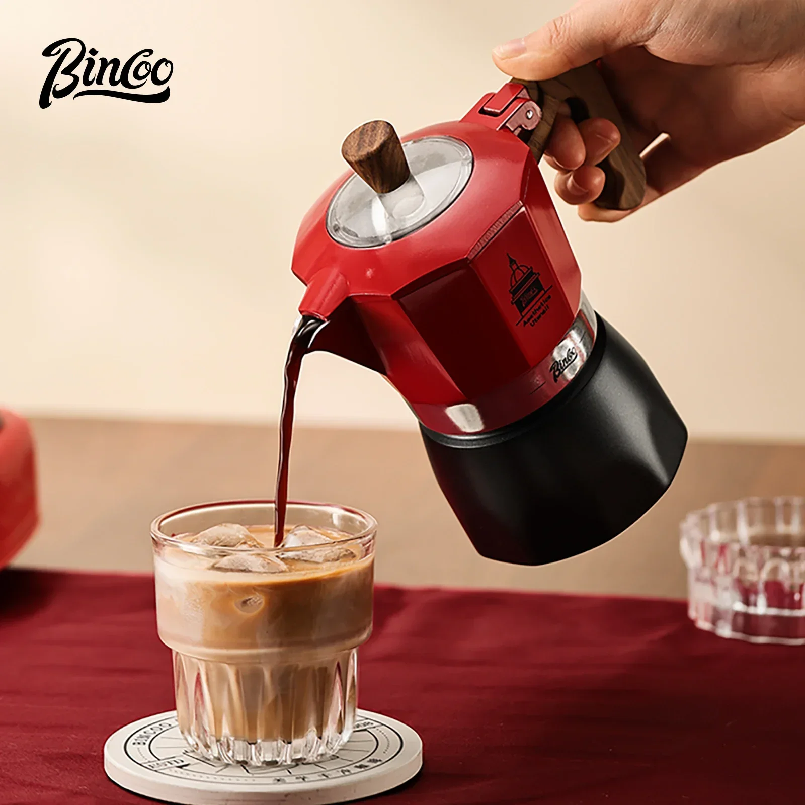 Bincoo Double Valve Coffee Moka Pot Espresso Machine Electric Stove Brewed Coffee Italian Home Outdoor Barista Accessories 220V - view 4