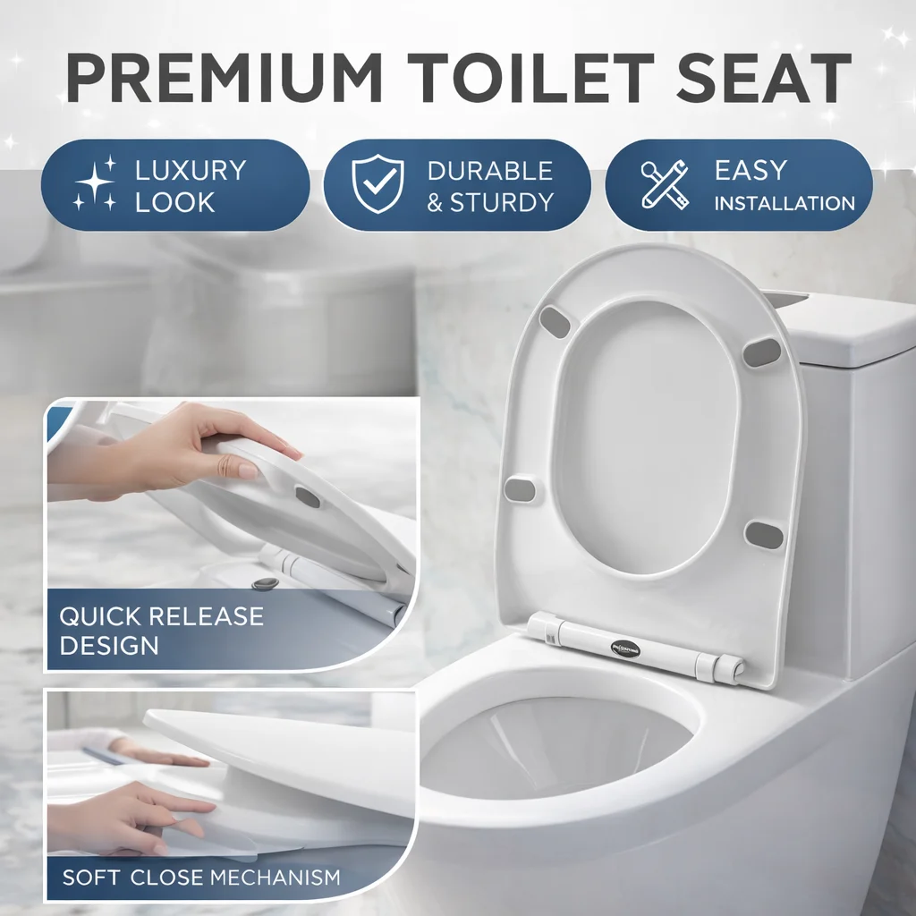 

Стандартное сменное сиденье для унитаза, универсальная пластиковая крышка для унитаза, простая установка для домашних туалетов