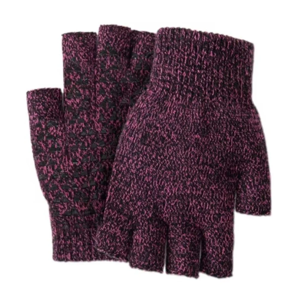 New Non-slip Half Finger Gloves Knitted Touchable Screen Warm Gloves Warm Driving Mittens Autumn and Winter