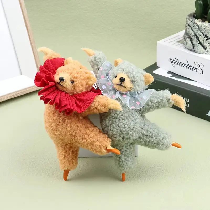 New Cartoon Kawaii Dancing Bear Plush Doll Room Bedside Pendant Creative Ins Ballet Bear Plush Car Pendant Kids Birthday Gift