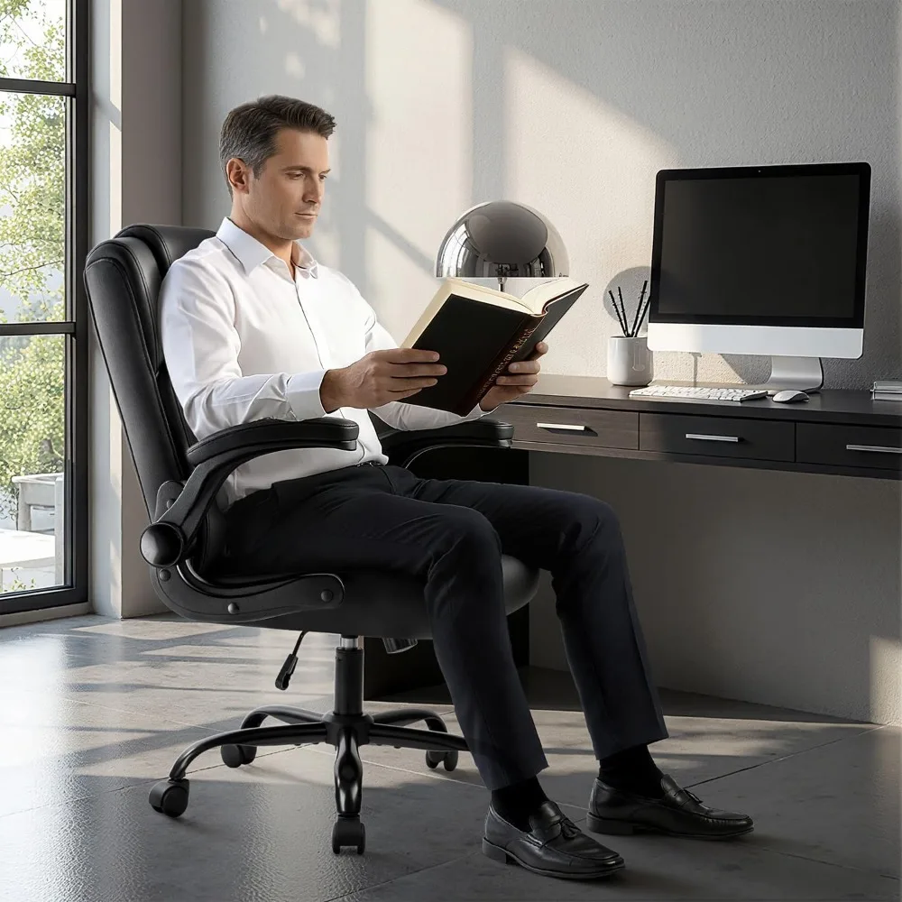 

Leather Office Desk Chair,Ergonomic Office Chair with Lumbar Support,Computer Chair,Executive Leather Chair .