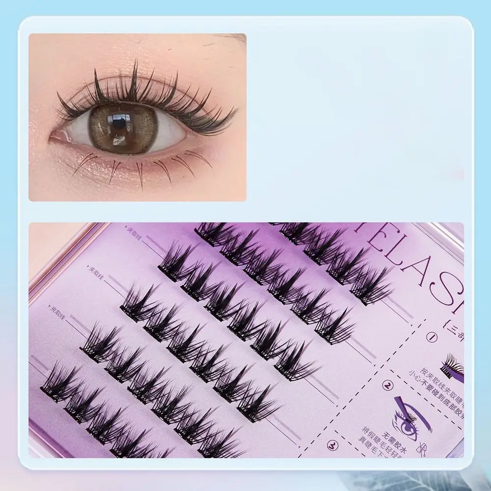 C Curl Glue-free Manga Lashes Reusable Natural Segmented Eyelashes Ultra-fine Single Cluster Cat Elf False Eyelashes Make Up