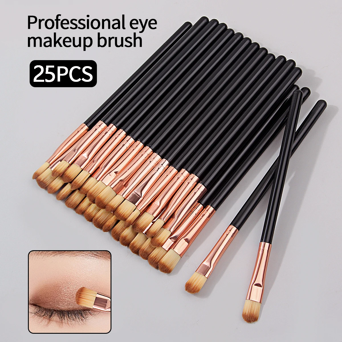 Conjunto de pincéis de maquiagem para olhos iniciantes, 6/12/25/30 peças, pincel de sombra de cerdas macias, pincel corretivo, pincel para detalhes de pálpebras, portátil