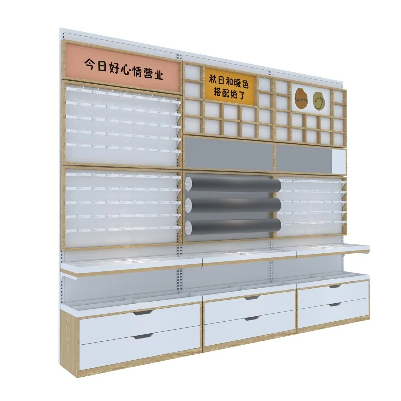 Boutique jewelry store shelves, earrings racks, jewelry display racks, wooden card store display cabinets