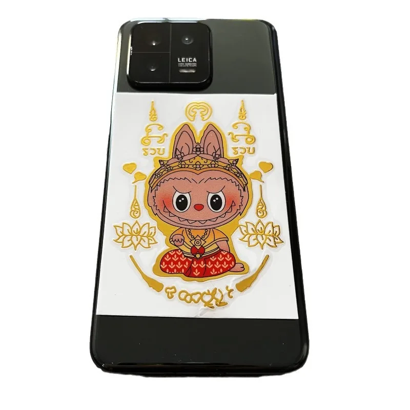 2pcs Thai LabUBU Cute Wealth Hot Stamping Color Stickers Mobile Phone Stickers Children's Tattoo Multi Functional Stickers