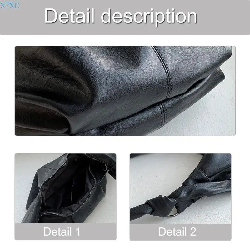 X7XC Womens Bag Large Capacity Shoulder Bag Dumplings Bag PU Leather Crossbody Bag