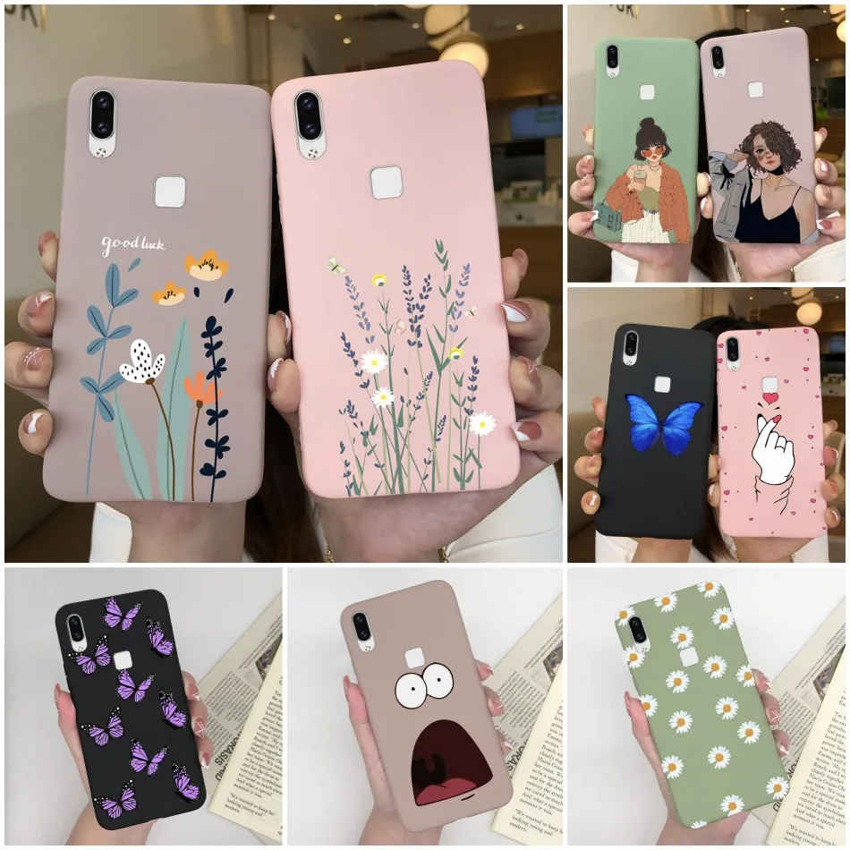 For Vivo V9 Case 1723 Cute Painted TPU Matte Back Cover For Vivo V9 V 9 Youth 1726 1727 VivoV9 vivoY85 Y85 Y 85 Phone Case Funda