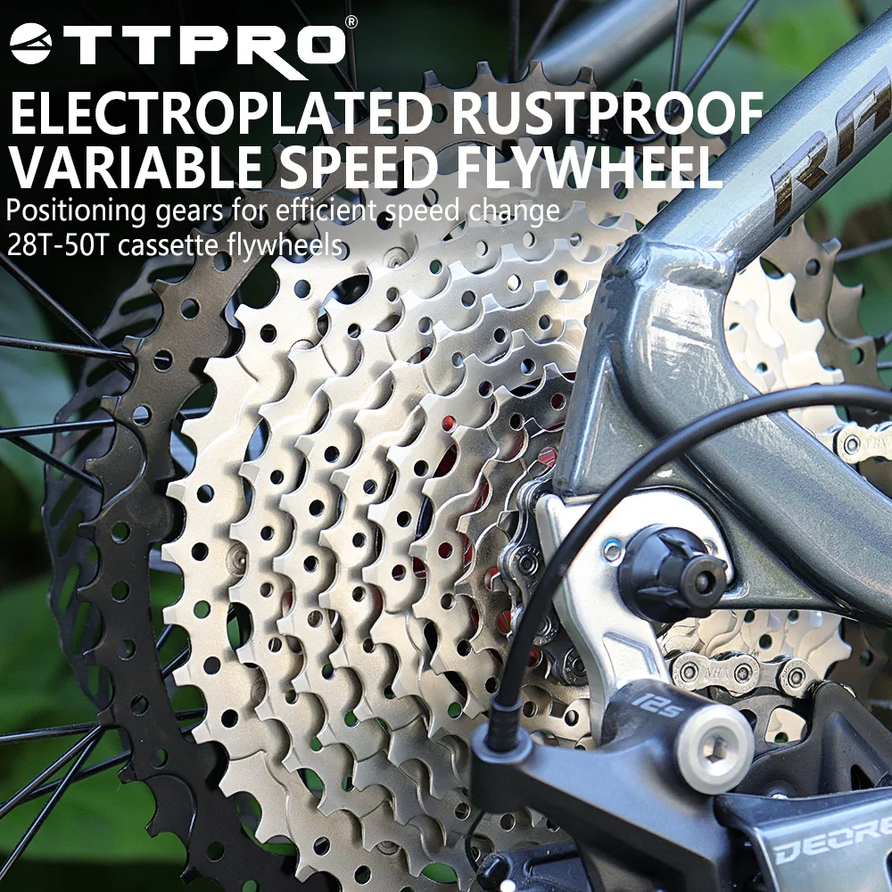 

TTPRO 10-скоростная велосипедная кассета HG 11-28T 32T 34T 36T 40T 42T 46T 50T серебристый MTB шоссейный велосипед с свободным ходом, совместимый Shimano