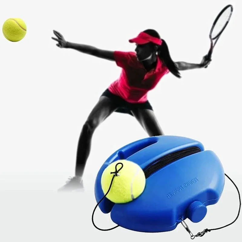 

1 комплект теннисного тренажера с отскоком мяча, эластичная струна, плинтус, тренировочный инструмент для тренировок по теннису в помещении и на открытом воздухе
