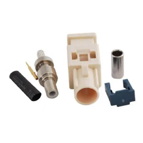 keisnoaja Fakra B Connector, Fakra B Male White Crimp Connector Fakra Video Connector for RG316 RG174 Cable Car Radio Stereo