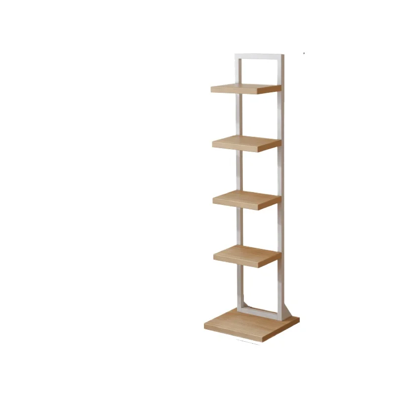 

~Floor-to-ceiling shelves against the wall Home living room Wrought iron vertical shelves Simple corner creative bookcase